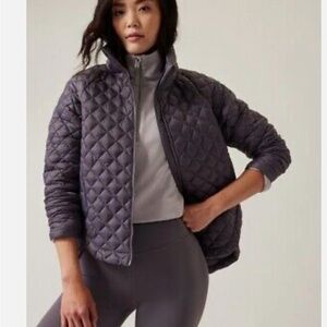 Athleta featherless puffer jacket dusk (purple/gray) XL Tall - EUC